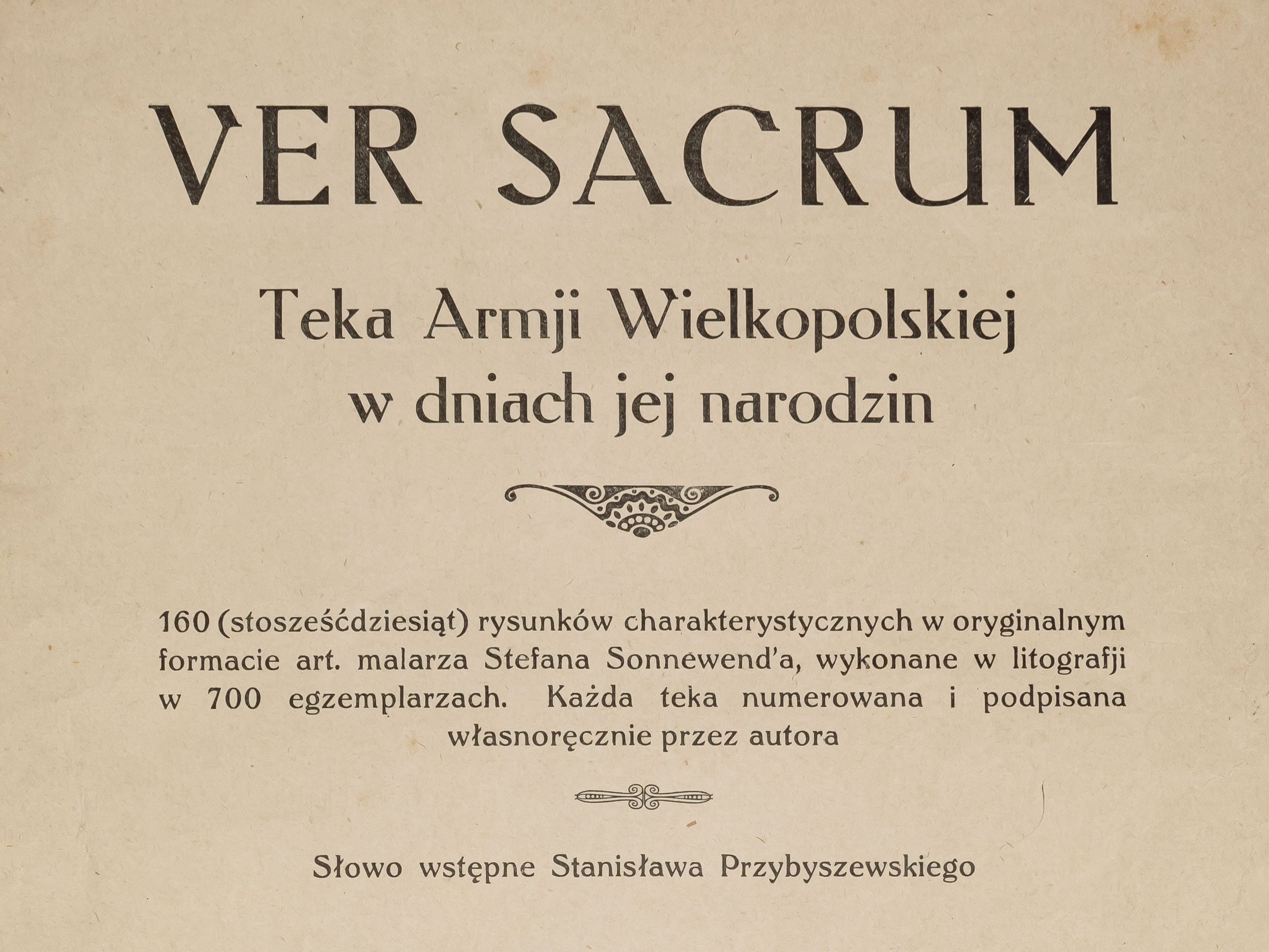 S. Sonnewenda „Ver Sacrum. Teka Armii Wielkopolskiej w dniach