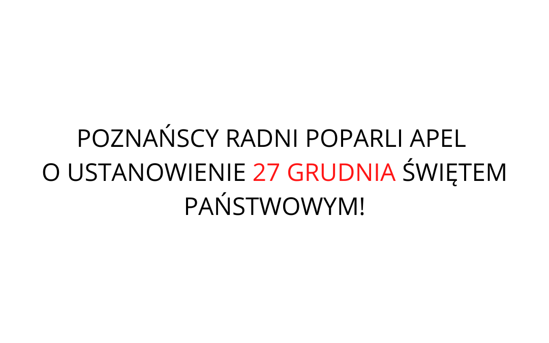 Poznańscy radni poparli apel!